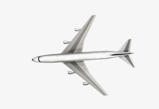 白色炫光飞机模型免抠