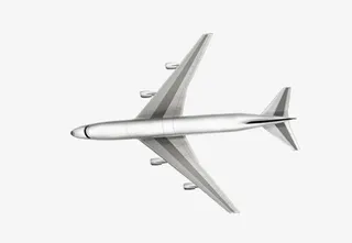 白色炫光飞机模型免抠