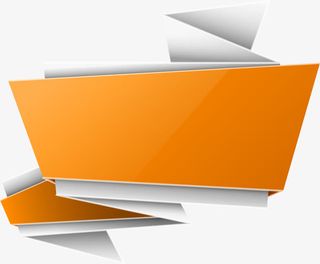 橙色简约标签免抠