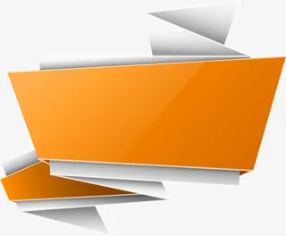 橙色简约标签免抠