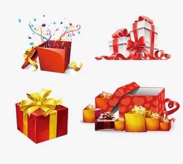 礼品礼盒装饰元素免抠
