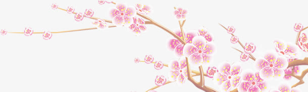 水彩效果红色的桃花教师节礼物免抠