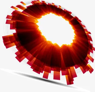 科技炫彩圆环免抠