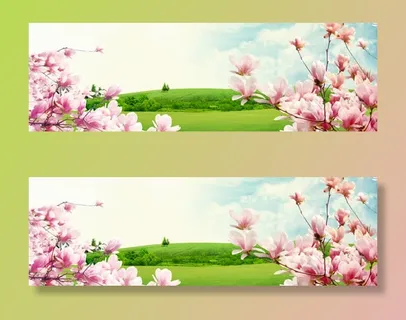 唯美盛开玉兰花海报背景免抠