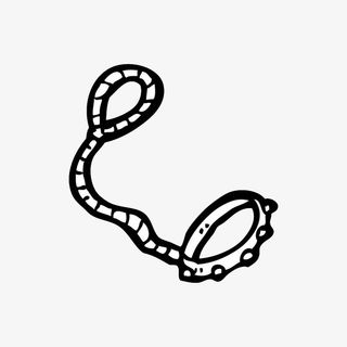 手绘黑色牵引绳免抠