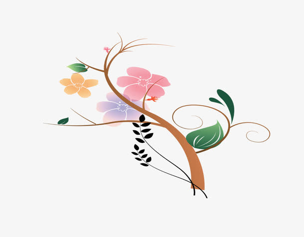 五彩斑斓的树免抠