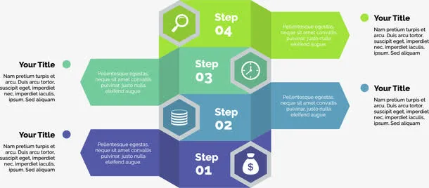 矢量手绘立体PPT横幅免抠