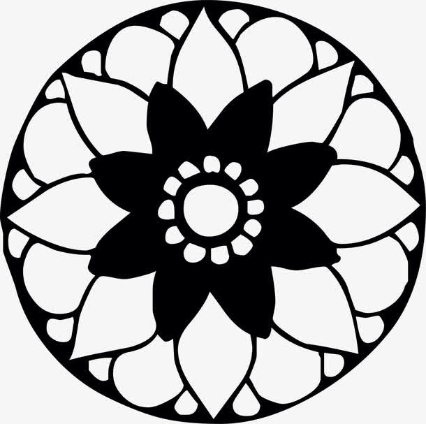 传统古典角花花纹素材免抠