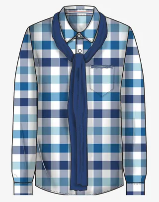 蓝格子衬衫免抠