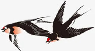 手绘春季燕子漫画免抠