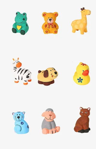 陶瓷石膏娃娃涂鸦储钱罐免抠