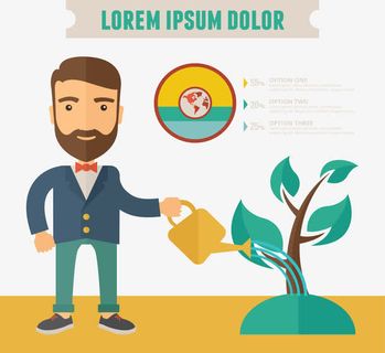 浇水树苗分类图标免抠