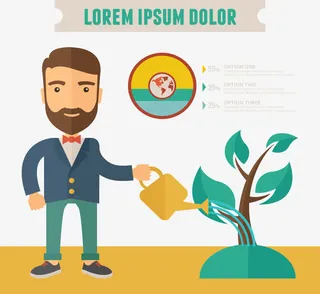 浇水树苗分类图标免抠