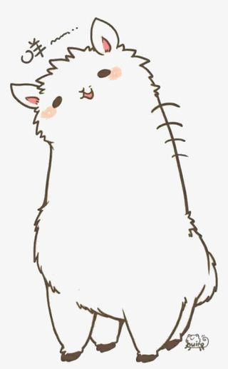白色可爱羊驼免抠