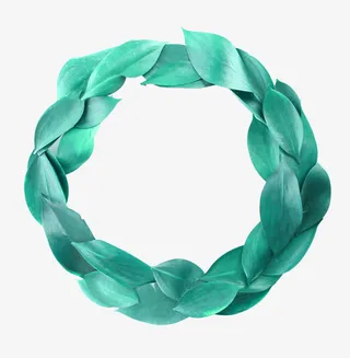 绿色叶子圆环边框特效免抠