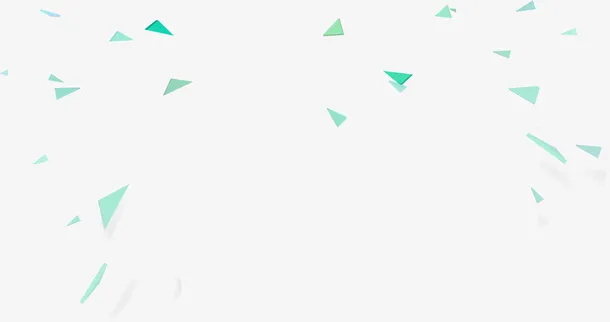 绿色简约碎片漂浮素材免抠