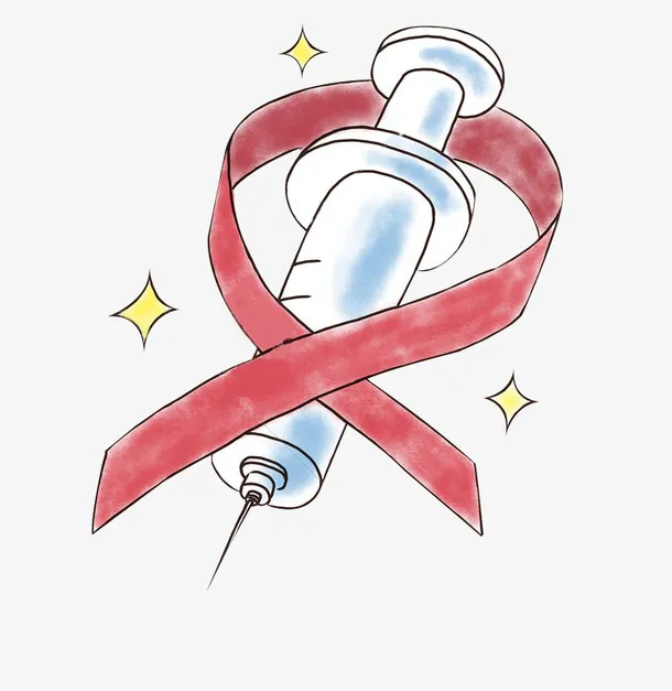 世界艾滋日针筒AIDS卡通风手绘免抠