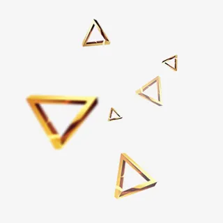 金色漂浮几何素材免抠