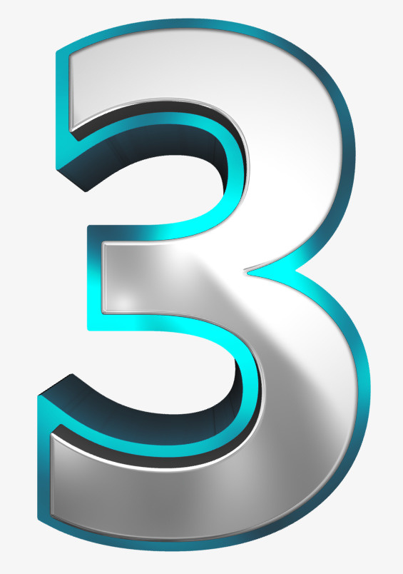 金属效果数字3免抠