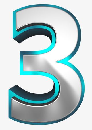 金属效果数字3免抠