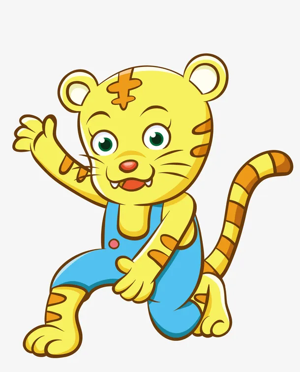 老虎 png 透明 卡通 素材免抠