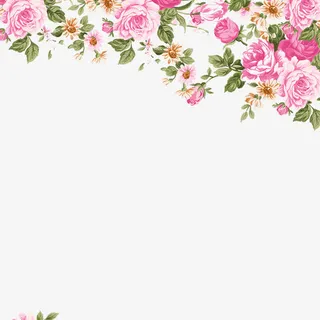 玫瑰月季手绘落花素材免抠