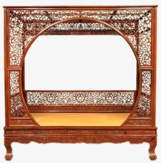 png镂空月洞床免抠