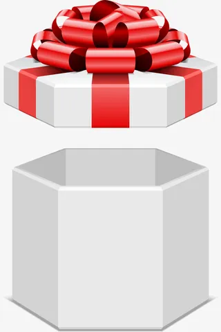 红色开盖礼盒免抠