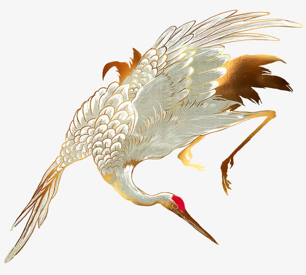 仙鹤图案免抠