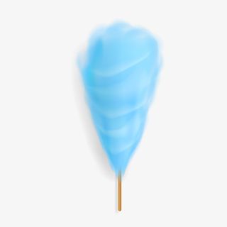 水彩绘蓝色棉花糖矢量图免抠