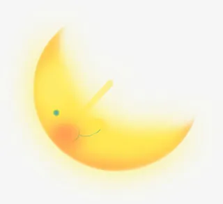 手绘彩绘合成黄色的月亮免抠