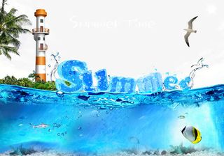 夏天海边免抠