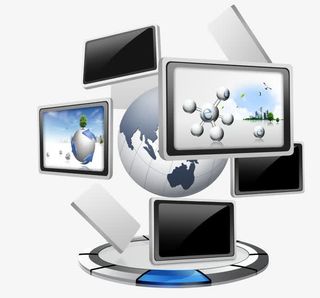 屏幕展示与地球免抠