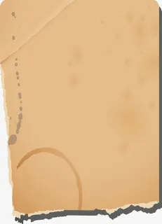 复古发黄撕拉开的纸张矢量图免抠