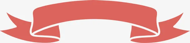 红色条幅缎带卡通欧式花纹免抠