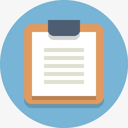 剪贴板文件圆形图标免抠