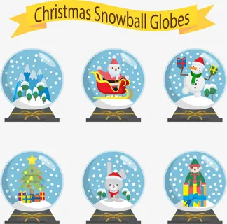 六款可爱圣诞节水晶球免抠