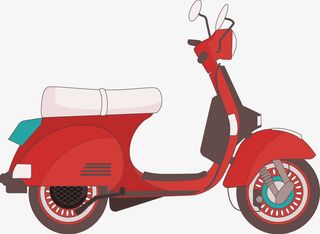 红色摩托车素材免抠