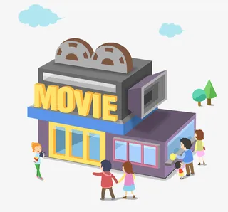 卡通电影院票房元素免抠