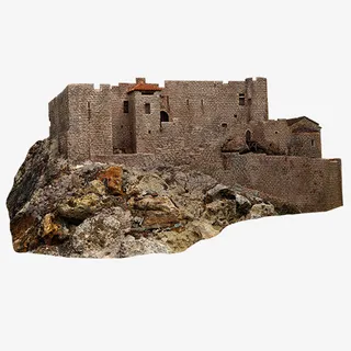 彩色古旧装饰废墟设计图免抠