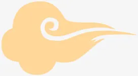 祥云米黄七夕免抠