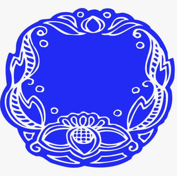 青花花纹免抠
