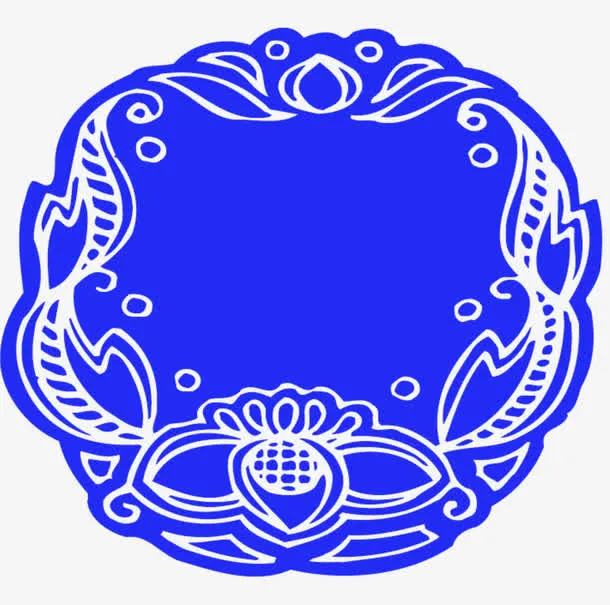 青花花纹免抠