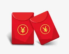 红包两个红包装饰免抠