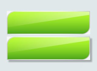 手绘绿色纸条渐变标题框按钮免抠