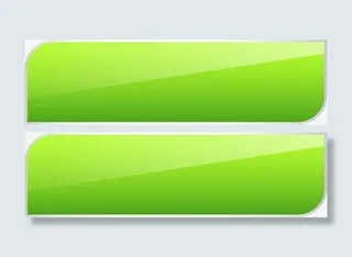手绘绿色纸条渐变标题框按钮免抠