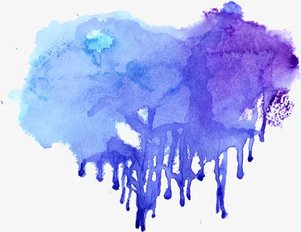 唯美蓝色涂鸦免抠