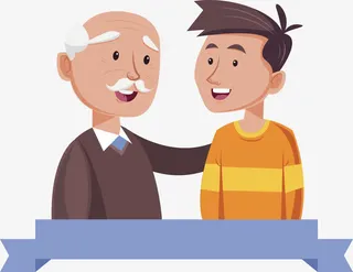 父子矢量图免抠