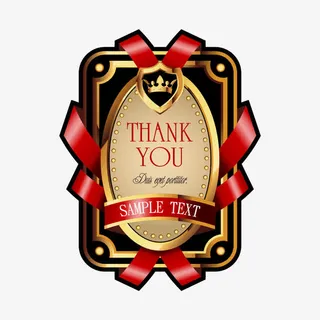 thank you欧式边框免抠