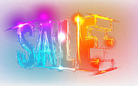 SALE荧光字体免抠